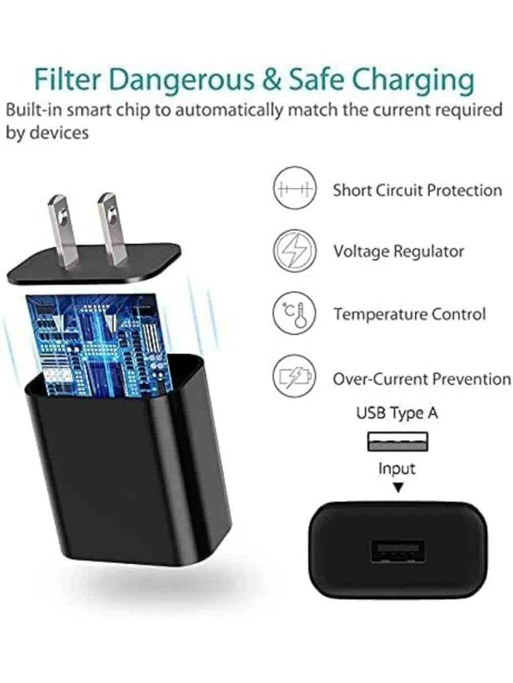 Fast Charging Cable & Wall Plug for Fitbit Inspire 3 Smartwatch - Durable